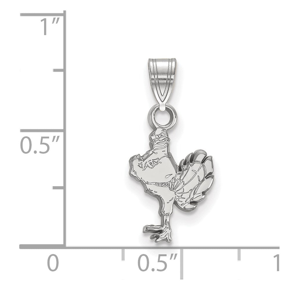Sterling Silver Rhodium Plated Logoart Virginia Tech Hokiebird Small Pendant