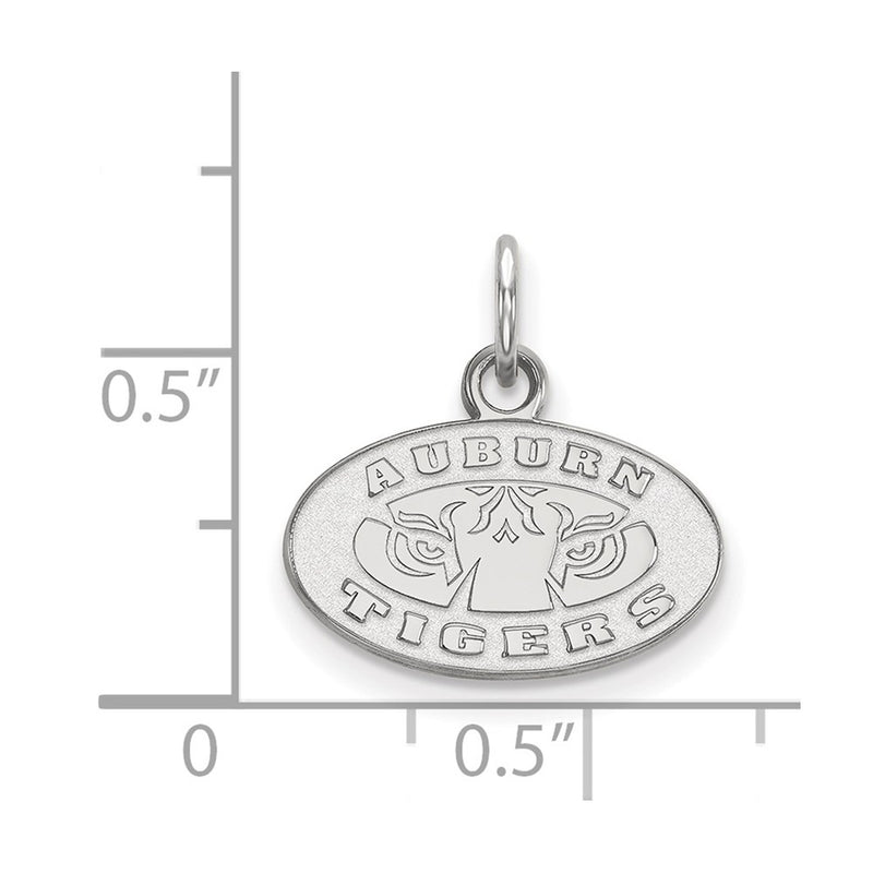 Sterling Silver Rhodium Plated Logoart Auburn Tigers Extra Small Pendant
