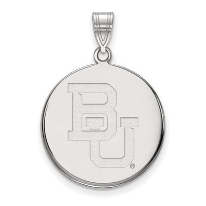10K White Gold Logoart Baylor University Bears Large Disc Pendant