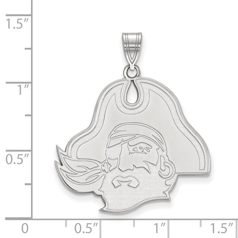 10K White Gold Logoart East Carolina University Pirate Extra Large Pendant