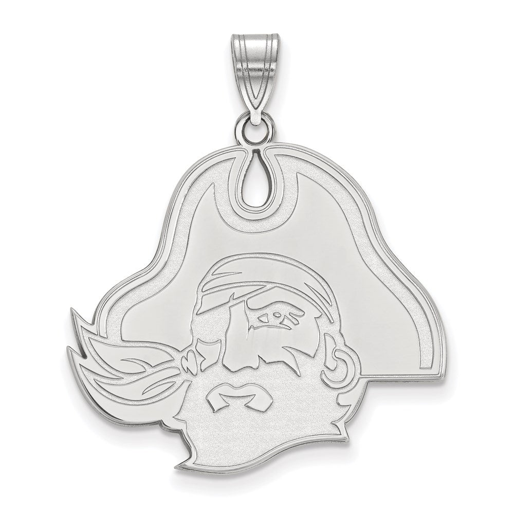 10K White Gold Logoart East Carolina University Pirate Extra Large Pendant