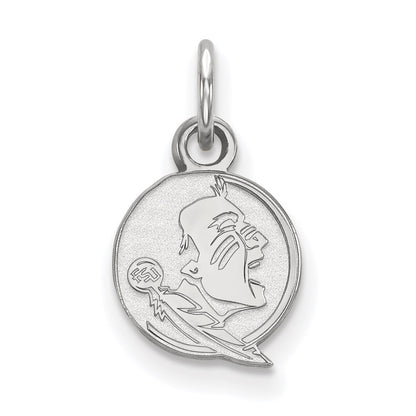 14K White Gold Logoart Florida State University Seminole Extra Small Pendant