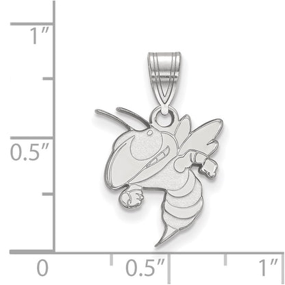 14K White Gold Logoart Georgia Institute Of Technology Yellow Jacket Medium Pendant