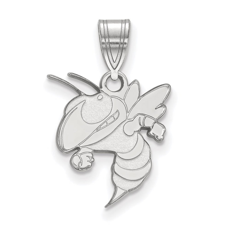 Sterling Silver Rhodium Plated Logoart Georgia Institute Of Technology Yellow Jacket Medium Pendant