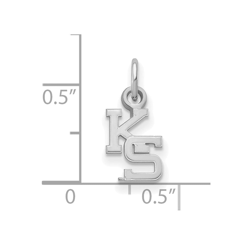 Sterling Silver Rhodium Plated Logoart Kansas State University K S Extra Small Pendant