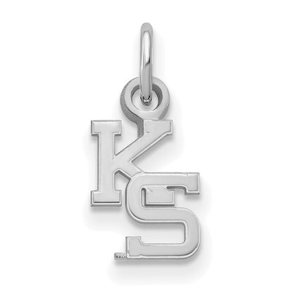 Sterling Silver Rhodium Plated Logoart Kansas State University K S Extra Small Pendant