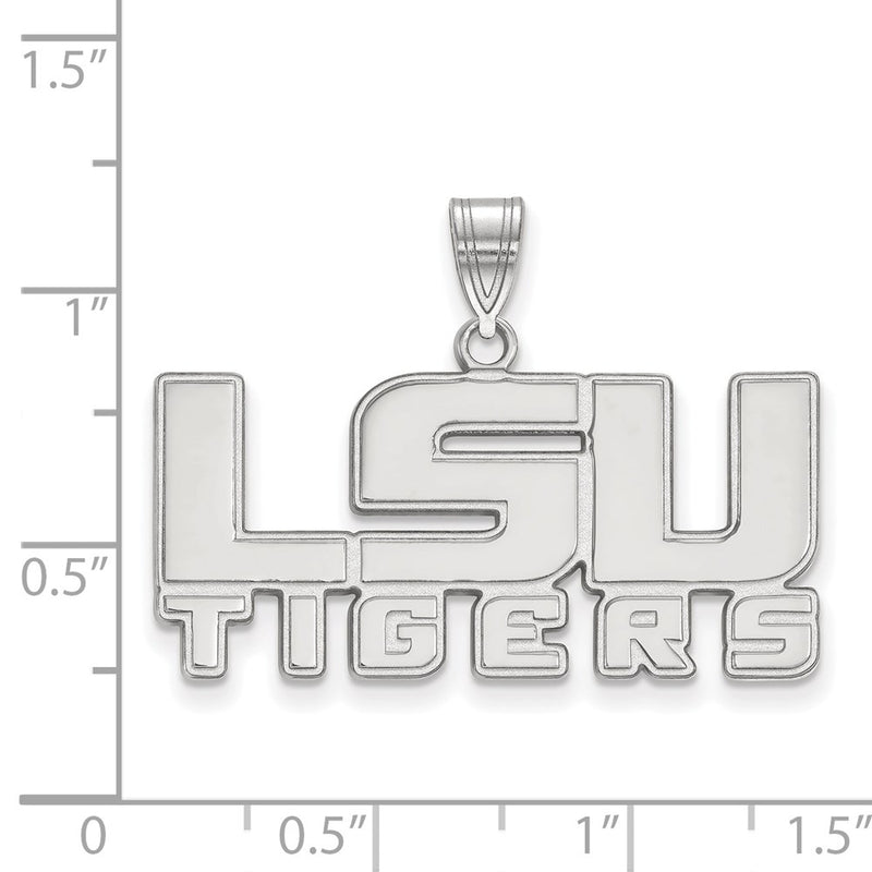 10K White Gold Logoart Louisiana State University L S U Tigers Medium Pendant