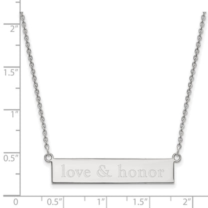 Sterling Silver Rhodium Plated Logoart Miami University Ohio Small Bar 18 Inch Necklace