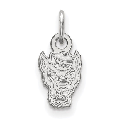 Sterling Silver Rhodium Plated Logoart North Carolina State University Wolf Extra Small Pendant