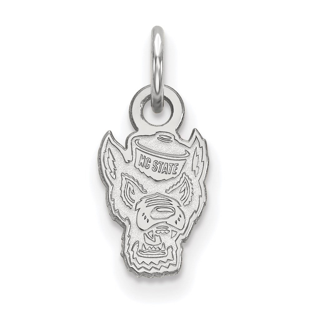 10K White Gold Logoart North Carolina State University Wolf Extra Small Pendant