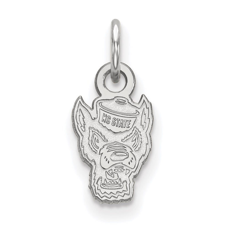 10K White Gold Logoart North Carolina State University Wolf Extra Small Pendant