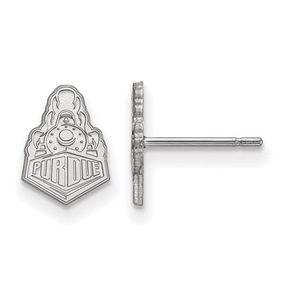 10K White Gold Logoart Purdue University Boilermakers Train Logo Extra Small Post Earrings