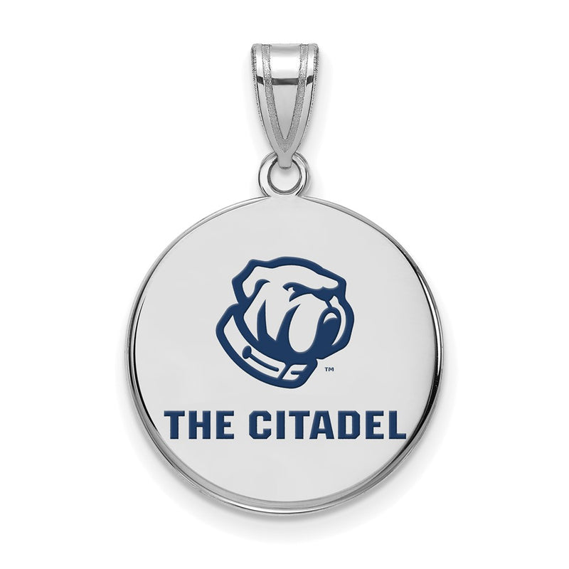 Sterling Silver Ss The Citadel Large Enamel Pendant