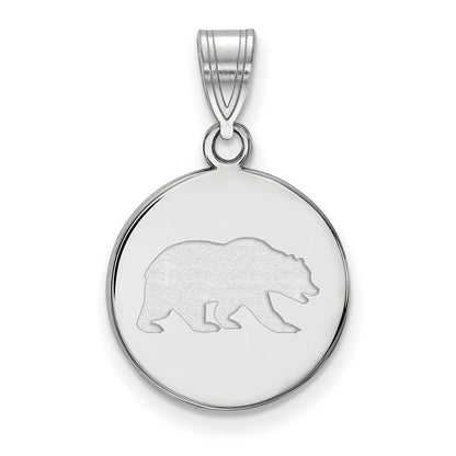 10K White Gold Logoart University Of California Berkeley Bear Medium Disc Pendant