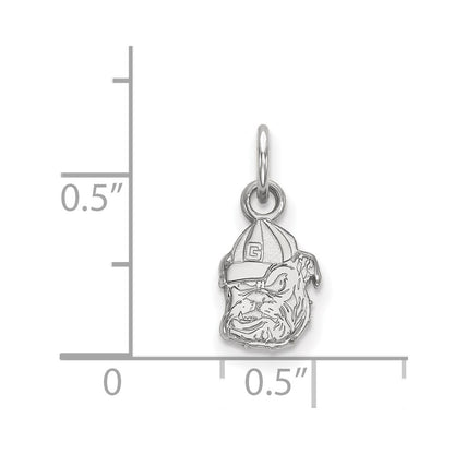 14K White Gold Logoart University Of Georgia Bulldog Extra Small Pendant