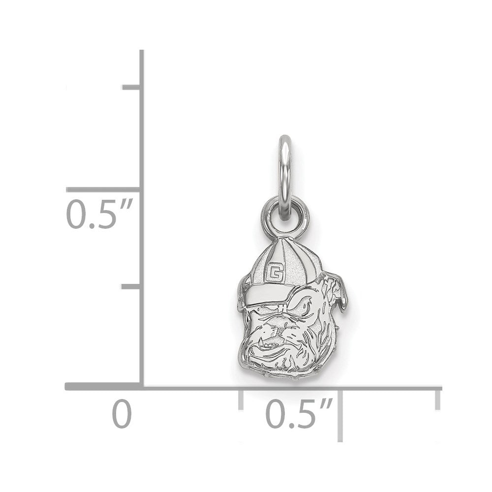 10K White Gold Logoart University Of Georgia Bulldog Extra Small Pendant