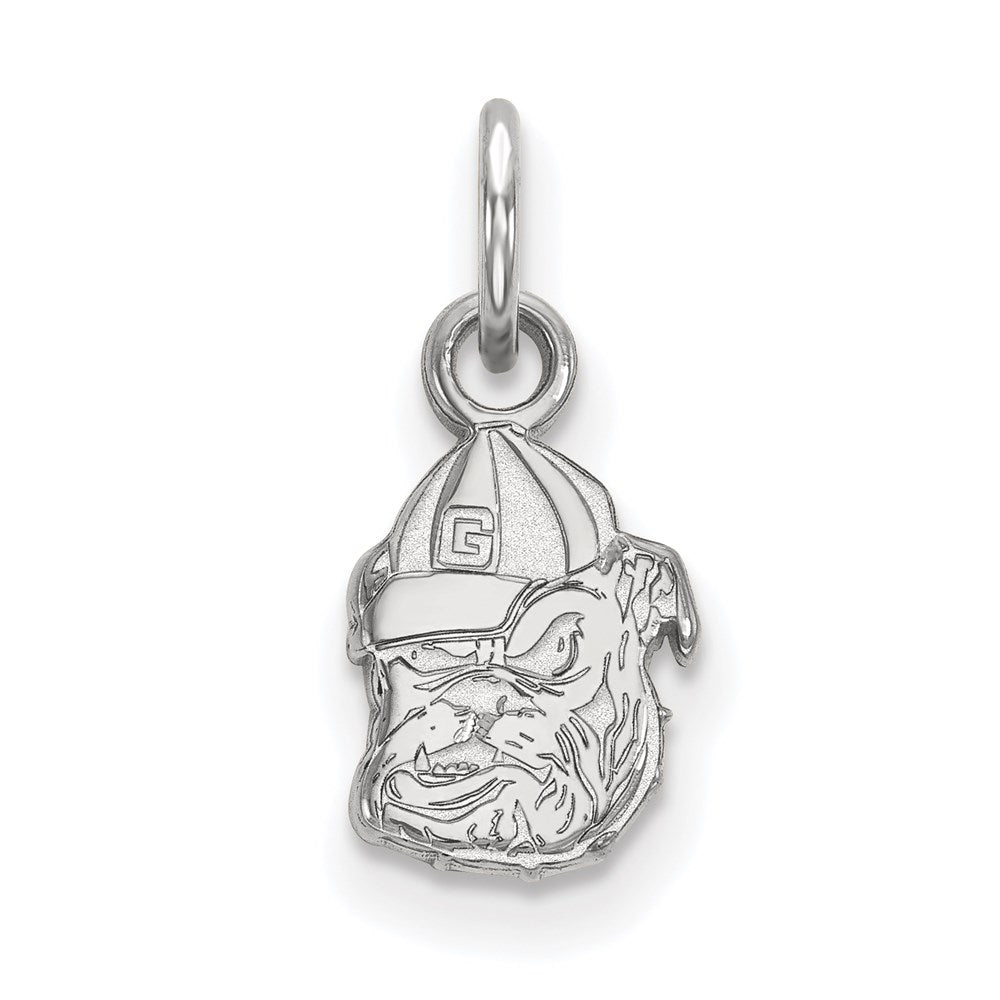 Sterling Silver Rhodium Plated Logoart University Of Georgia Bulldog Extra Small Pendant