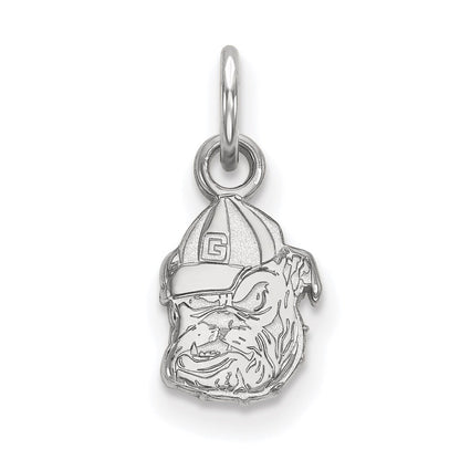 Sterling Silver Rhodium Plated Logoart University Of Georgia Bulldog Extra Small Pendant