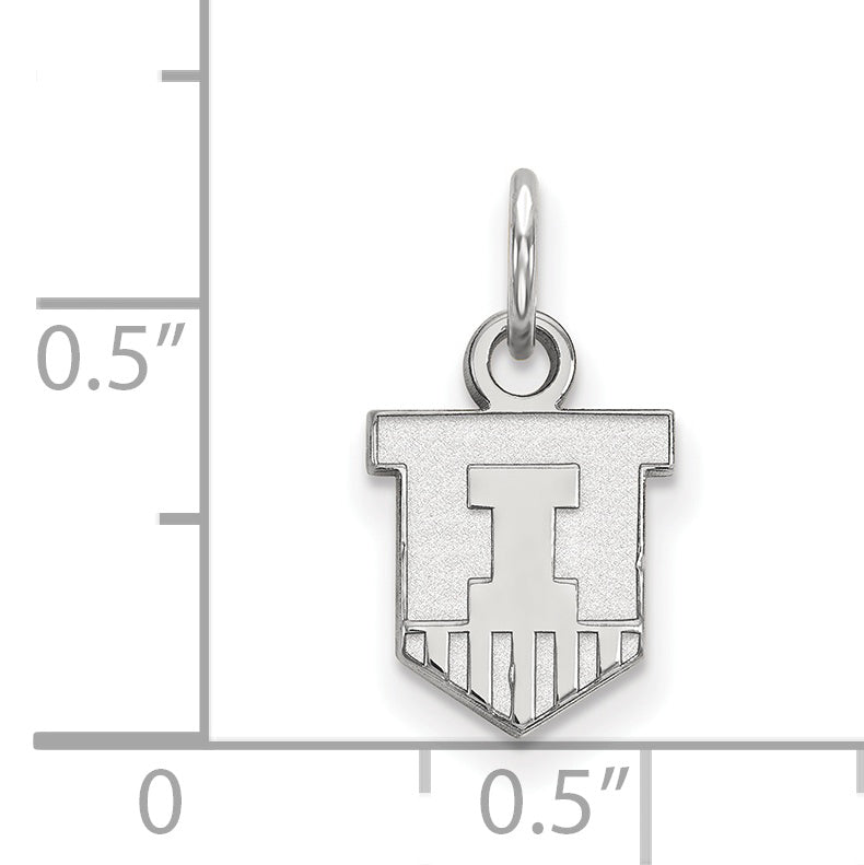 14K White Gold Logoart University Of Illinois Victory Badge Extra Small Pendant
