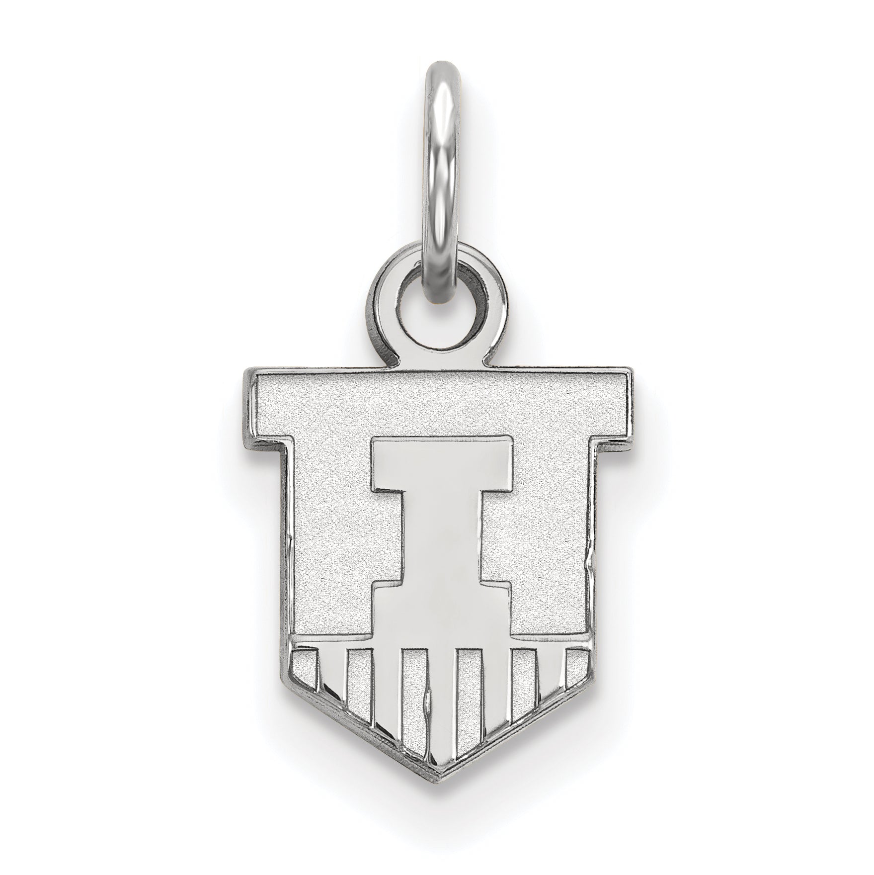 14K White Gold Logoart University Of Illinois Victory Badge Extra Small Pendant