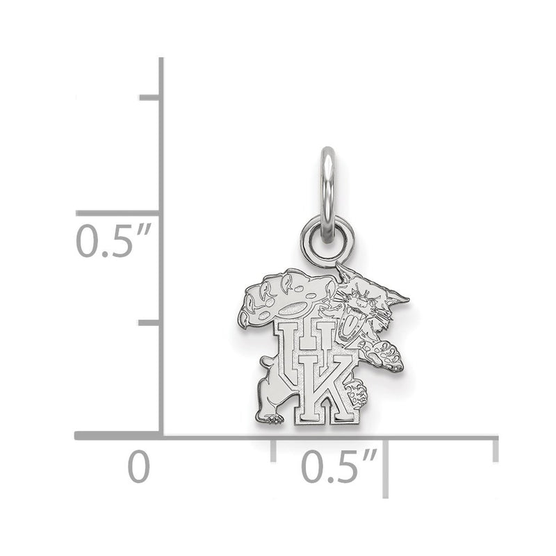 Sterling Silver Rhodium Plated Logoart University Of Kentucky U K Wildcat Extra Small Pendant