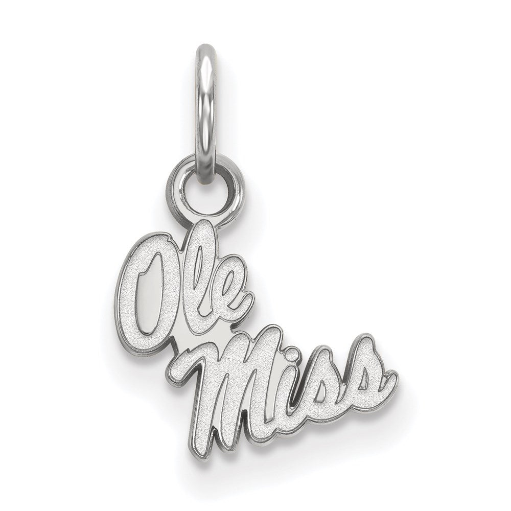 10K White Gold Logoart University Of Mississippi Ole Miss Extra Small Pendant