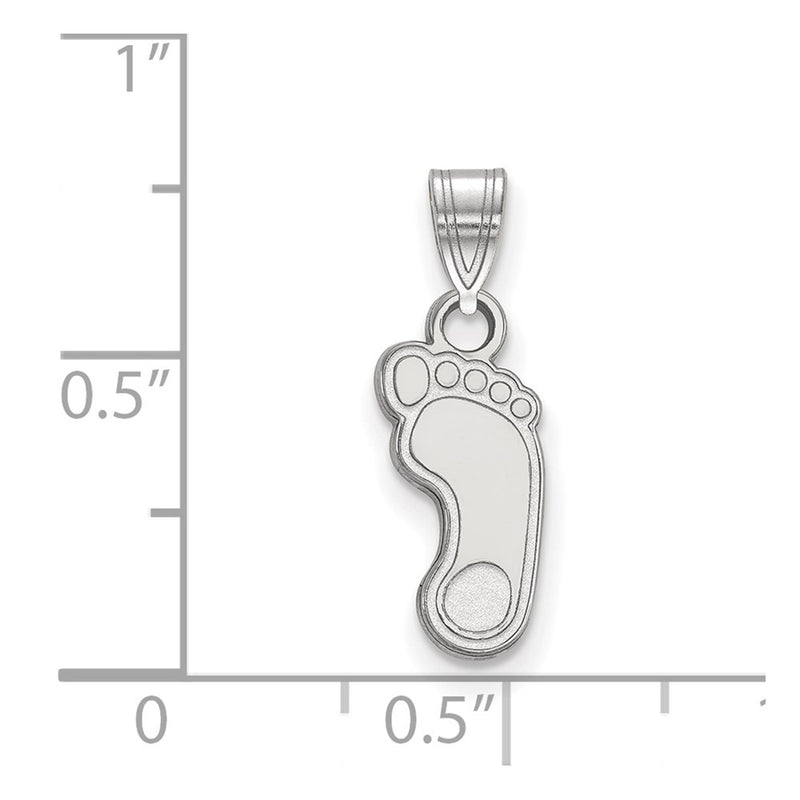 Sterling Silver Rhodium Plated Logoart University Of North Carolina Tar Heel Small Pendant