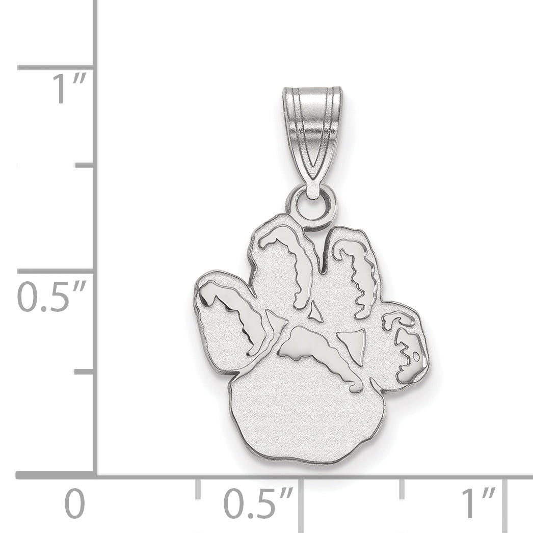 Sterling Silver Rhodium Plated Logoart University Of Pittsburgh Panther Paw Medium Pendant