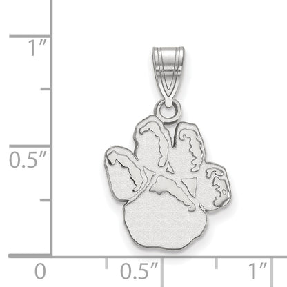 Sterling Silver Rhodium Plated Logoart University Of Pittsburgh Panther Paw Medium Pendant