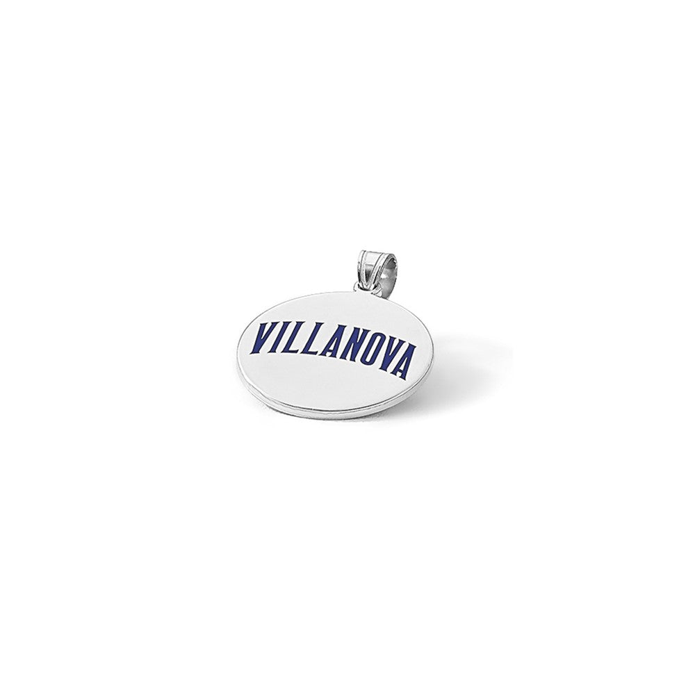 Sterling Silver Rhodium Plated Logoart Villanova University Medium Enameled Disc Pendant