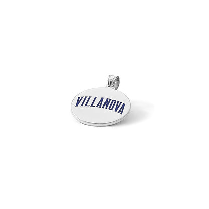 Sterling Silver Rhodium Plated Logoart Villanova University Medium Enameled Disc Pendant