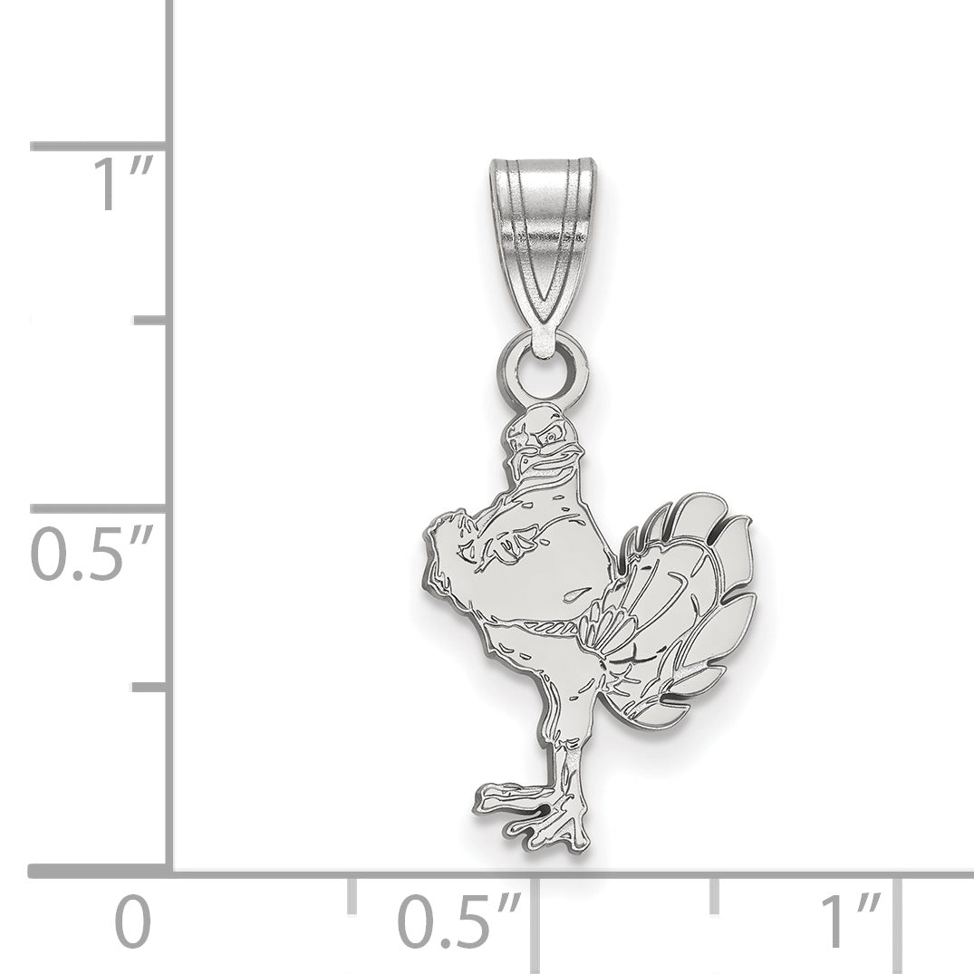 10K White Gold Logoart Virginia Tech Hokiebird Medium Pendant