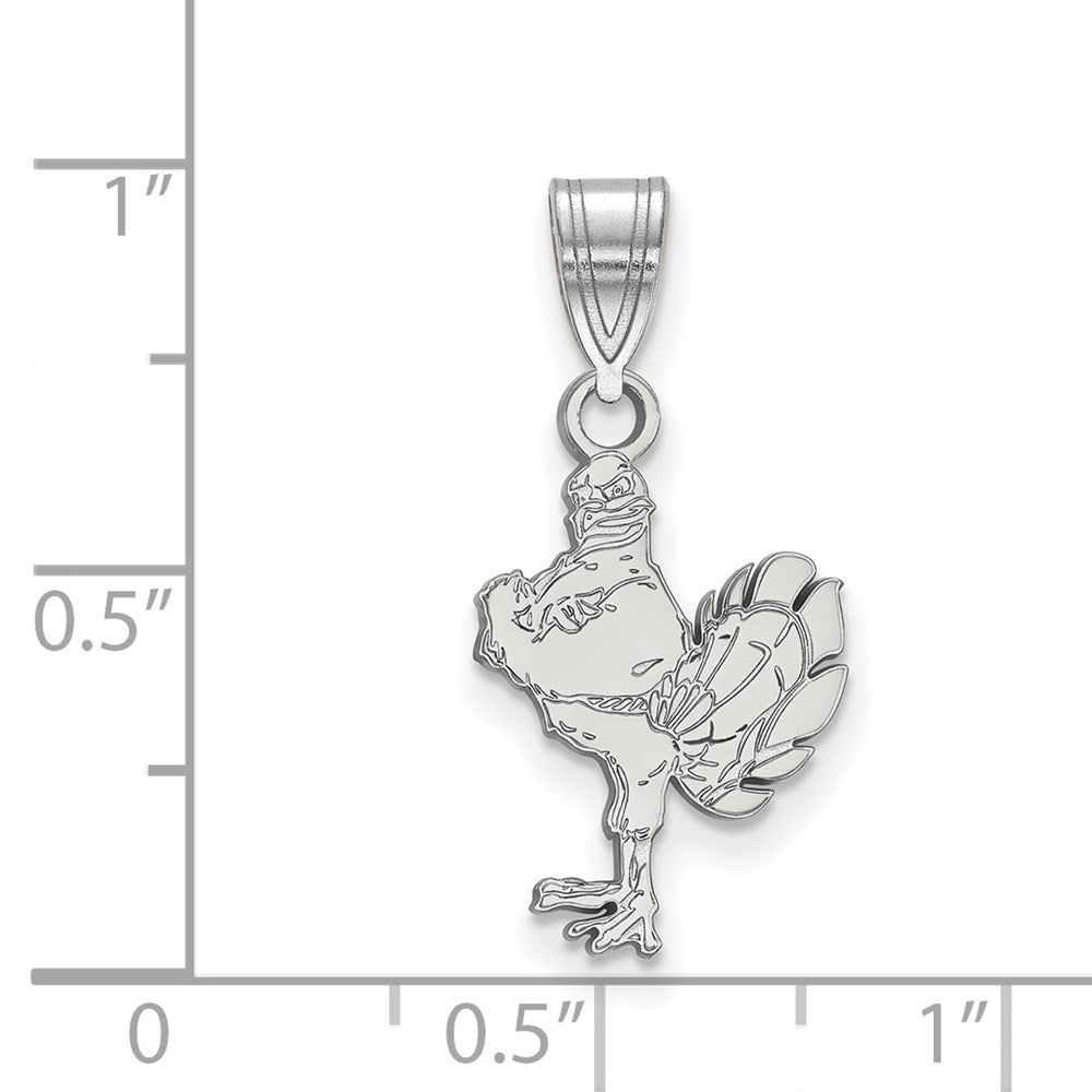 14K White Gold Logoart Virginia Tech Hokiebird Medium Pendant