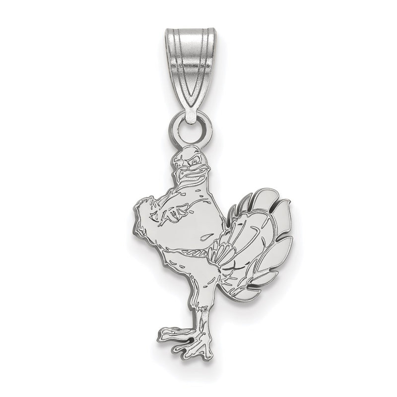 Sterling Silver Rhodium Plated Logoart Virginia Tech Hokiebird Medium Pendant