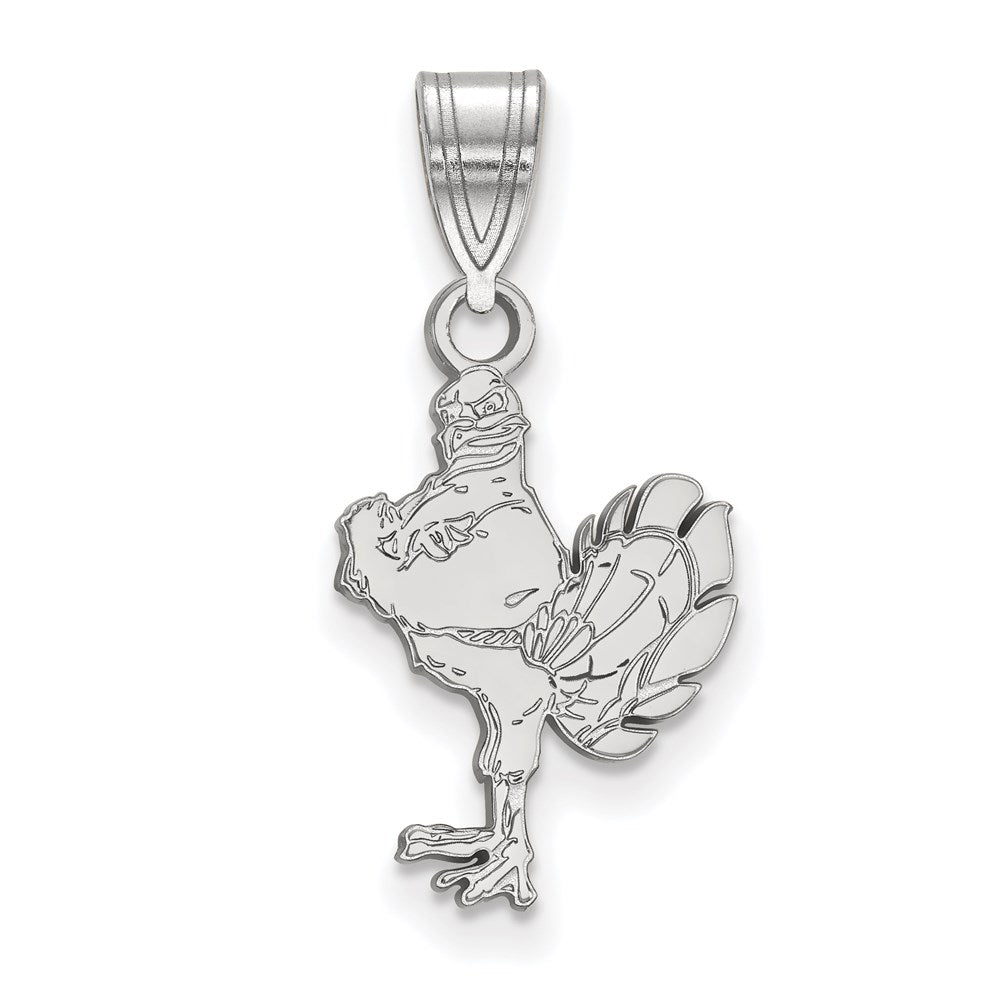 14K White Gold Logoart Virginia Tech Hokiebird Medium Pendant