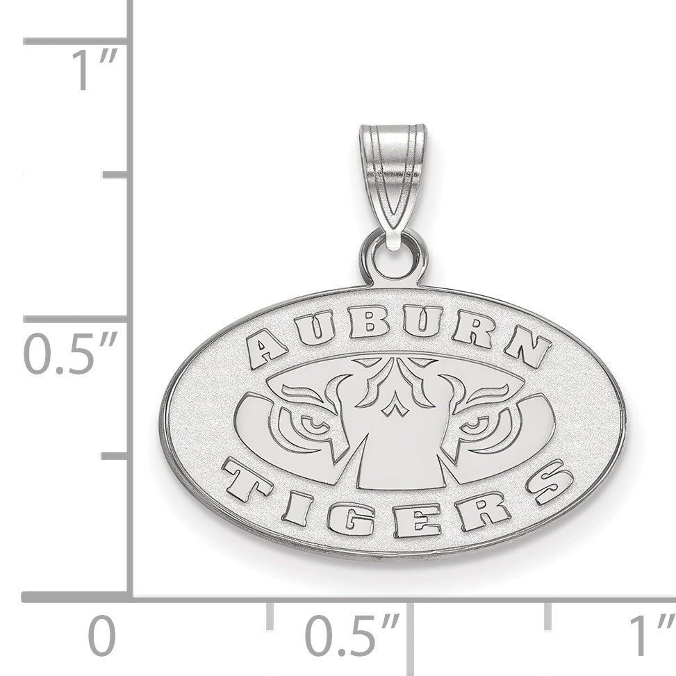 Sterling Silver Rhodium Plated Logoart Auburn Tigers Small Pendant