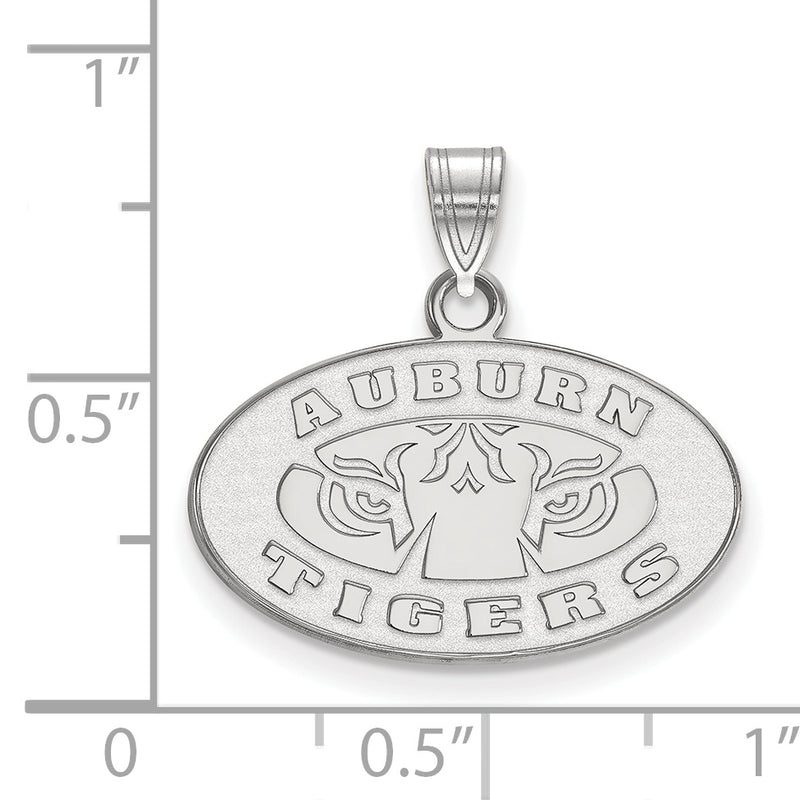 Sterling Silver Rhodium Plated Logoart Auburn Tigers Small Pendant