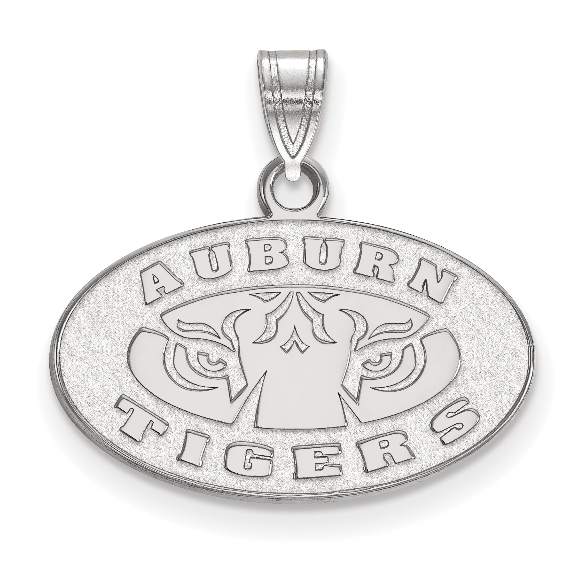 Sterling Silver Rhodium Plated Logoart Auburn Tigers Small Pendant