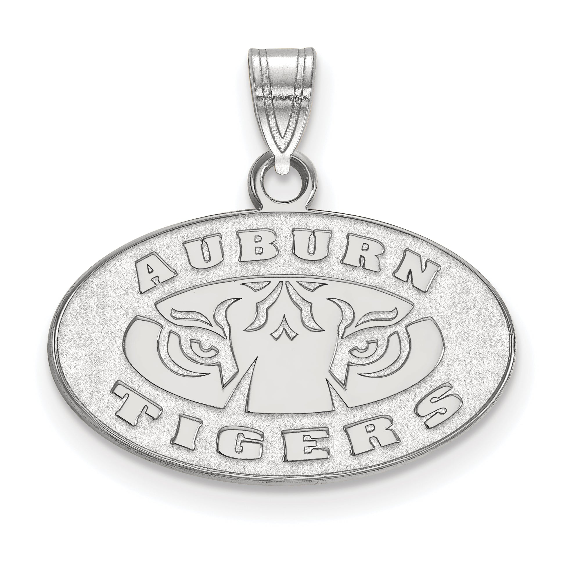 Sterling Silver Rhodium Plated Logoart Auburn Tigers Small Pendant