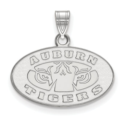 Sterling Silver Rhodium Plated Logoart Auburn Tigers Small Pendant