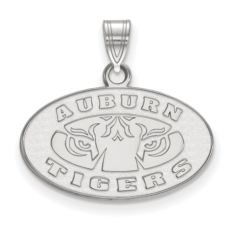 Sterling Silver Rhodium Plated Logoart Auburn Tigers Small Pendant