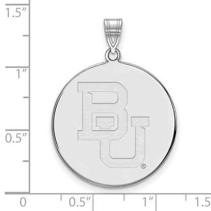 14K White Gold Logoart Baylor University Bears Extra Large Disc Pendant