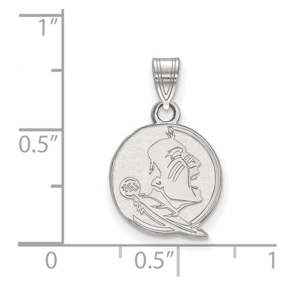 Sterling Silver Rhodium Plated Logoart Florida State University Seminole Small Pendant