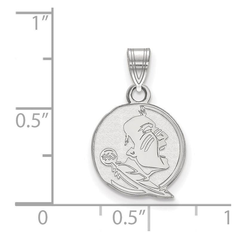 Sterling Silver Rhodium Plated Logoart Florida State University Seminole Small Pendant