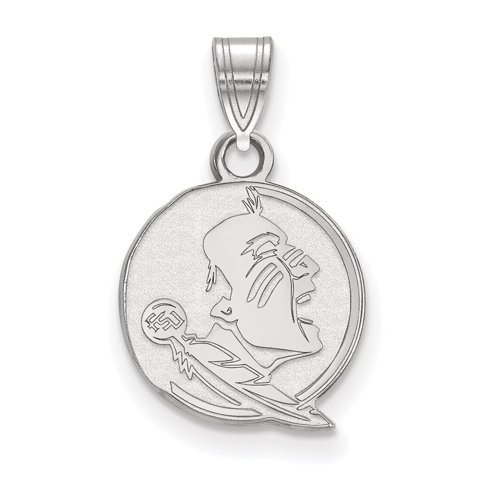 10K White Gold Logoart Florida State University Seminole Small Pendant