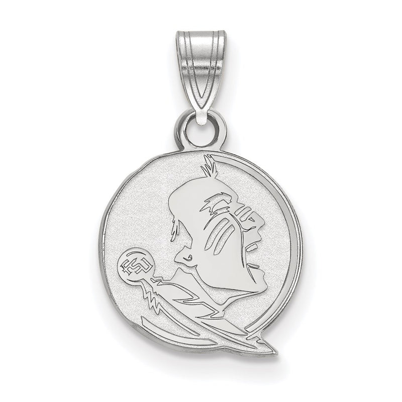 10K White Gold Logoart Florida State University Seminole Small Pendant