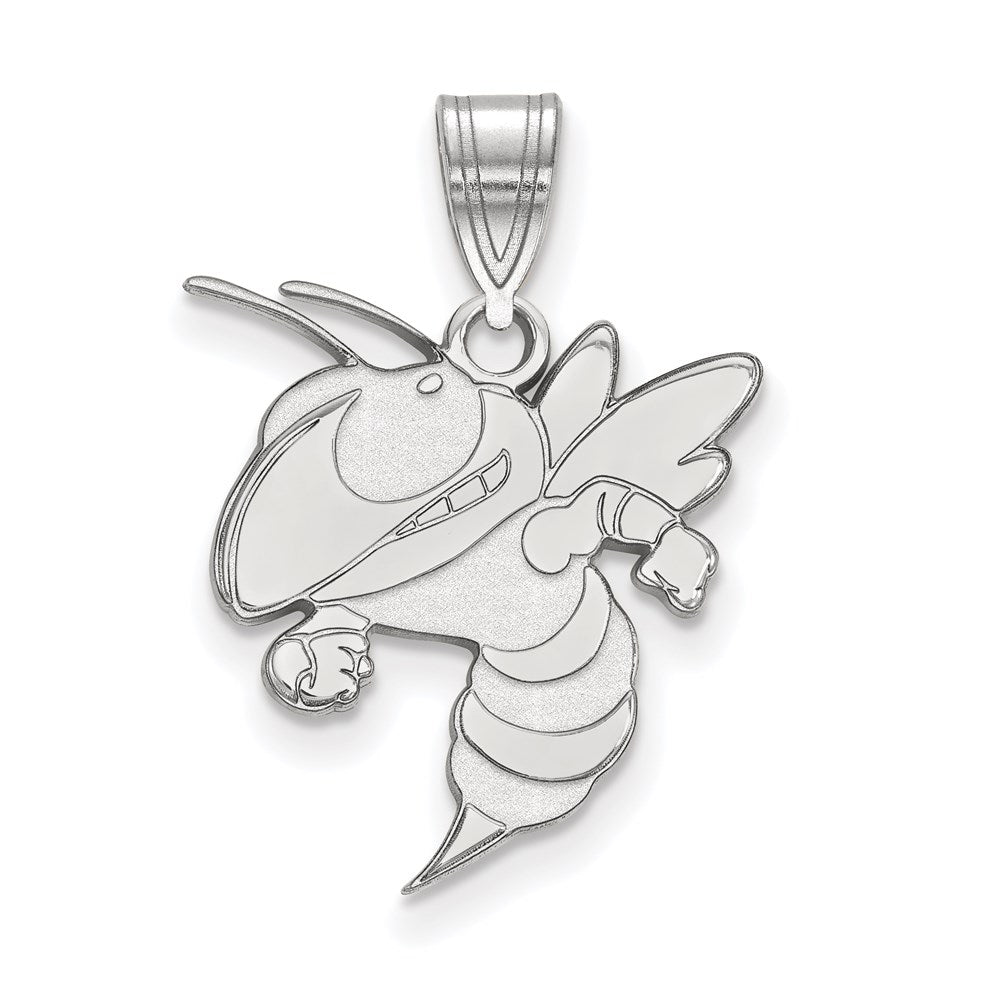 10K White Gold Logoart Georgia Institute Of Technology Yellow Jacket Large Pendant