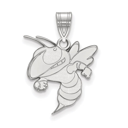 Sterling Silver Rhodium Plated Logoart Georgia Institute Of Technology Yellow Jacket Large Pendant