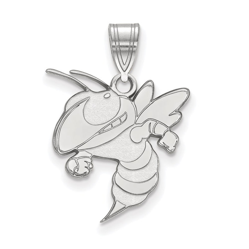 Sterling Silver Rhodium Plated Logoart Georgia Institute Of Technology Yellow Jacket Large Pendant