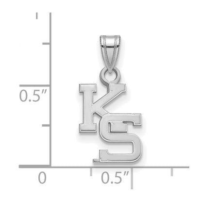 10K White Gold Logoart Kansas State University K S Small Pendant